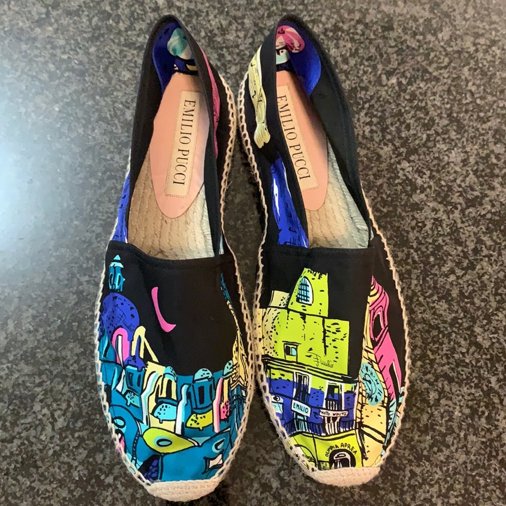 Men’s Emilio Pucci black Capri espadrilles